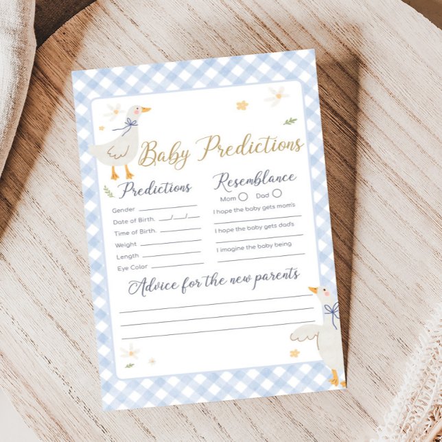いたずらガチョウのギンガムシャワーベビー予測ゲーム (Silly Goose Baby Shower Game)