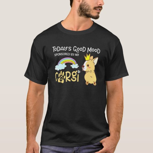 いたずらコーギー　女子向けコーギー Tシャツ (正面)