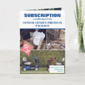 いたずらシニアパッケージクリスマスカスタム、家族写真 カード (正面)