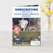 いたずらシニアパッケージクリスマスカスタム、家族写真 カード (黄色い花)