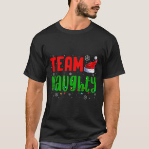 いたずらチーム いい子 サンタ帽子 おもしろクリスマスマッチ Tシャツ