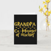 いたずらハロウィーンファースのおじいちゃん魔法マネージャー カード (黄色い花)