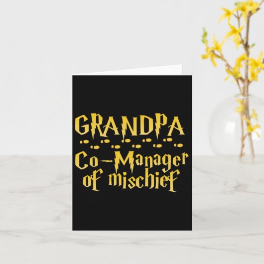 いたずらハロウィーンファースのおじいちゃん魔法マネージャー カード (黄色い花)