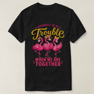 いたずらフラミンゴベストフレンド トラブルグループ Tシャツ