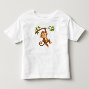 いたずらモンキーバナナのおやつタイム トドラーTシャツ