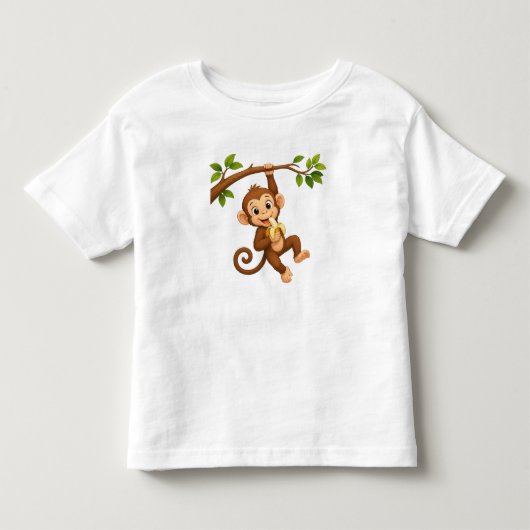 いたずらモンキーバナナのおやつタイム トドラーTシャツ (正面)