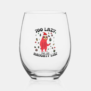 いたずらリストが面倒くさい クリスマスTシャツ ステムなしワイングラス