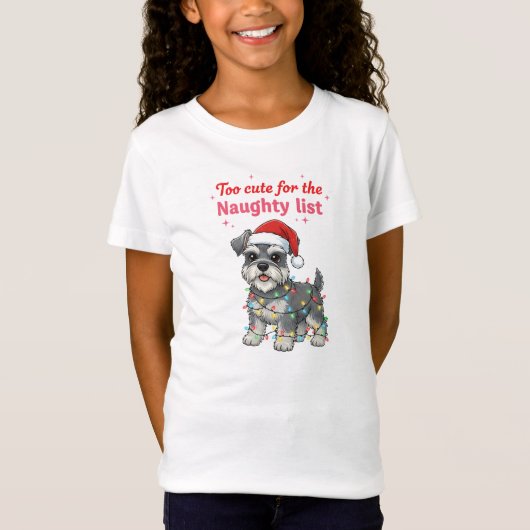 いたずらリストには載せられないほどキュートなシュナウザーTシャツ Tシャツ (正面)