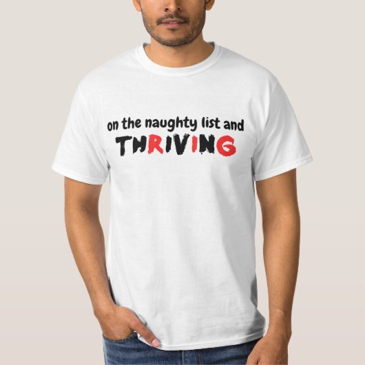 "いたずらリストに入って大盛況" クリスマスのユーモア Tシャツ (正面)