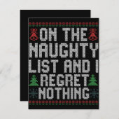 いたずらリストに入って後悔なしのクリスマス ノートカード (正面/裏面)