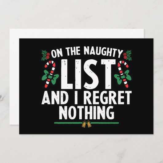 いたずらリストに入って後悔なしのクリスマス 招待状 (正面/裏面)