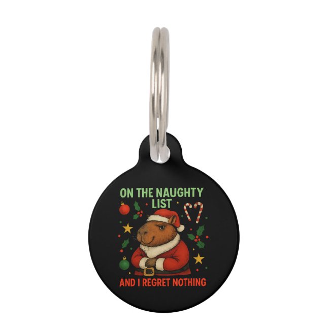 いたずらリストに入って後悔なんてしないクリスマス ペット　ネームタグ (正面)