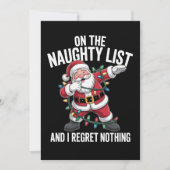 いたずらリストに入って後悔なんてしないサンタ シーズンカード (正面)