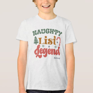 いたずらリストの伝説 キッズ レトロクリスマス トライブレンドTシャツ