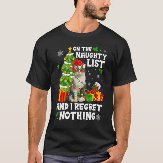 いたずらリストの可愛い猫 クリスマス ホリデー キャット Tシャツ