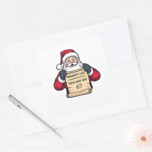いたずらリストの子供たち 67 6つの7つのクリスマスプレゼント スクエアシール (封筒)