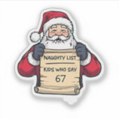 いたずらリストの子供たち 6 7 シックス セブン クリスマス シール (正面)