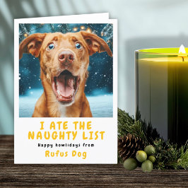 いたずらリストの犬のクリスマスフォト シーズンカード