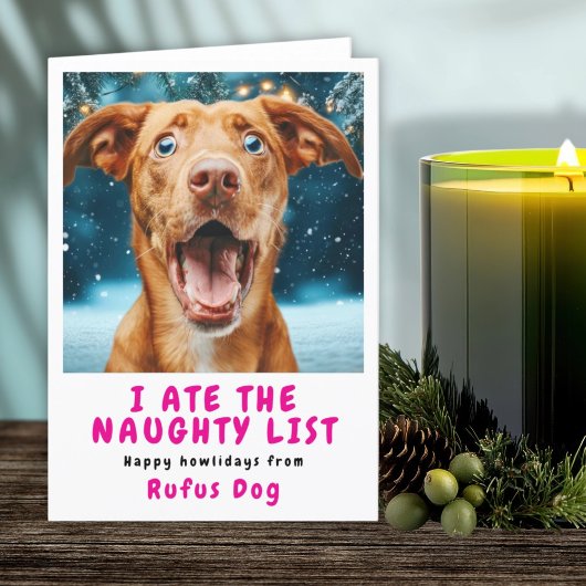 いたずらリストの犬のクリスマス写真 シーズンカード