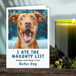 いたずらリストの犬のクリスマス写真 シーズンカード