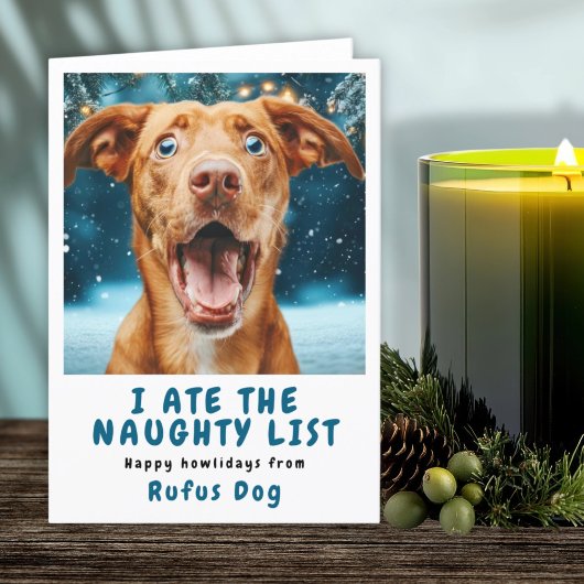 いたずらリストの犬のクリスマス写真 シーズンカード