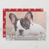 いたずらリストを食べちゃったよ 面白い犬のクリスマスカード シーズンカード (正面/裏面)