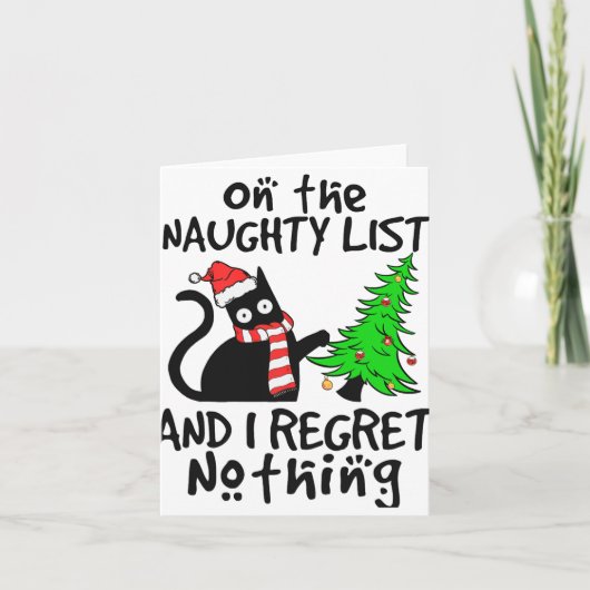 いたずらリスト入りして後悔なんてしない 黒猫 カード (正面)