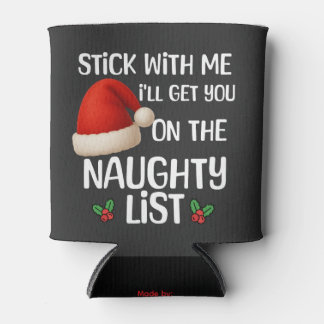 いたずらリスト入りクリスマスTシャツデザイン 缶クーラー