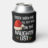 いたずらリスト入りクリスマスTシャツデザイン 缶クーラー (缶裏面)