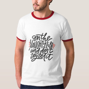 いたずらリスト/ ホホホ メンズ クリスマス ホリデー モダン Tシャツ