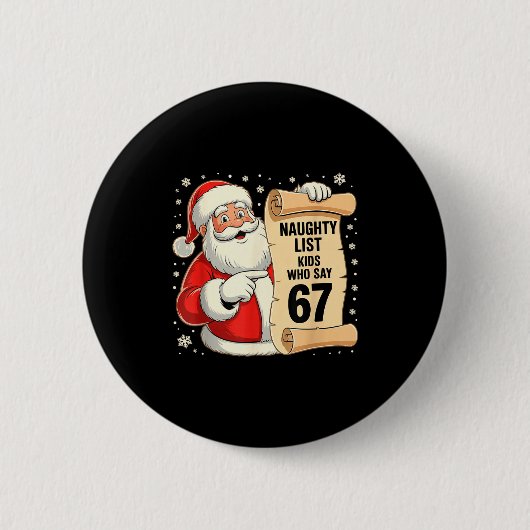 いたずらリスト 67 おもしろミーム 6 7 クリスマス 缶バッジ (正面)