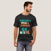 いたずらワイルドな11歳の誕生日ブラウンベア Tシャツ (正面フル)