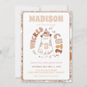 いたずら可愛いグルービー幽霊ハロウィン誕生日 招待状 (正面)