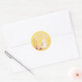 いたずら可愛いバニークラシックラウンドステッカー ラウンドシール (封筒)