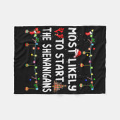 いたずら大好き一家のXmas フリースブランケット (正面(横))