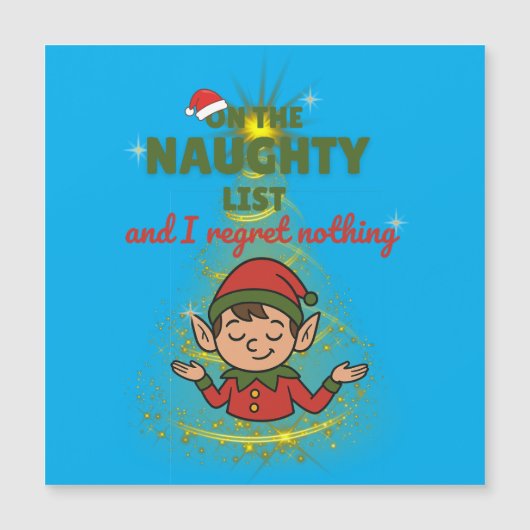 いたずら好きで誇らしい – 面白いマグネットクリスマスカード (正面)