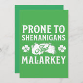 いたずら好きで、ふざけが好きなセントパトリックデー シーズンカード (正面/裏面)