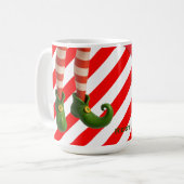 いたずら好きなエルフの足 クリスマスカード | ノースポールの悪戯 コーヒーマグカップ (正面左)
