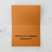 いたずら好きなカエルたちのハロウィーンの挨拶 カード (内部)