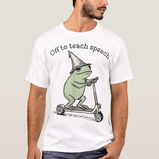 いたずら好きなカエルのスピーチセラピストへ Tシャツ (正面)