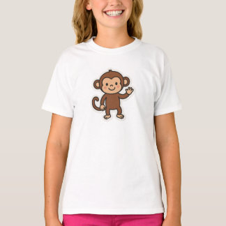 いたずら好きなサル キッズTシャツ - 面白いジャングルの動物のデザイン Tシャツ