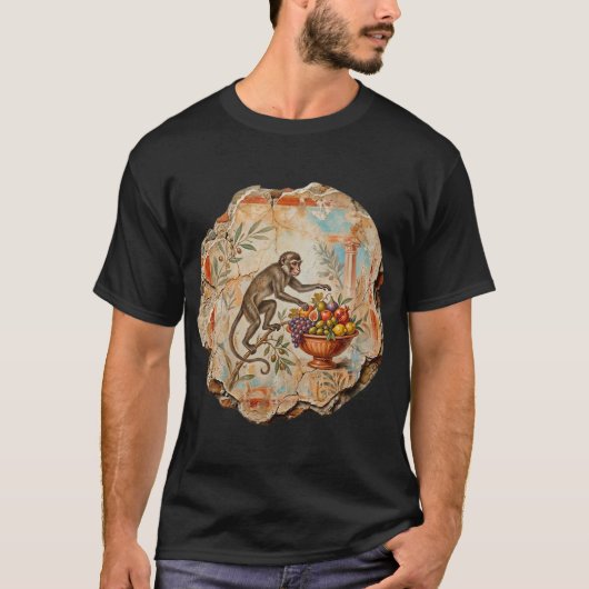 いたずら好きなサル：ポンペイの果物泥棒 Tシャツ (正面)