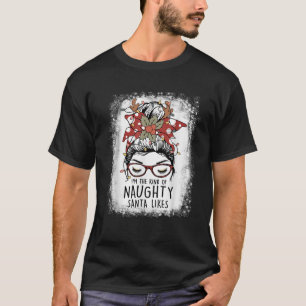 いたずら好きなサンタが好きな面白いクリスマス Tシャツ
