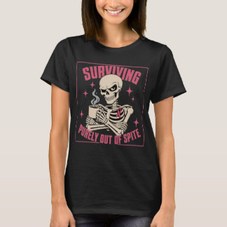 いたずら好きなスケルトンの乳がん啓発Tシャツ Tシャツ