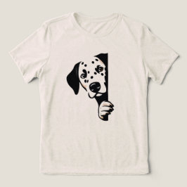 いたずら好きなダルメシアン+のぞき見+ウィメンズ+ミニマリストTシャツ トライブレンドＴシャツ