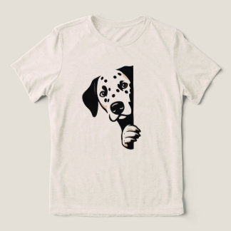 いたずら好きなダルメシアン+のぞき見+ウィメンズ+ミニマリストTシャツ トライブレンドTシャツ
