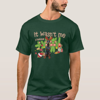 いたずら好きなドーベルマン・ピンシャー 私はやっていません レトロなフレア Tシャツ