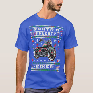 いたずら好きなバイカーのダサ可愛いクリスマスセーター Tシャツ
