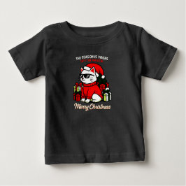 いたずら好きな子どものクリスマスTシャツ 楽しいホリデーシーズン ベビーTシャツ
