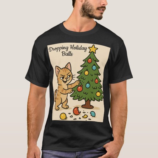 いたずら好きな子猫のクリスマスの混乱2 Tシャツ (正面)